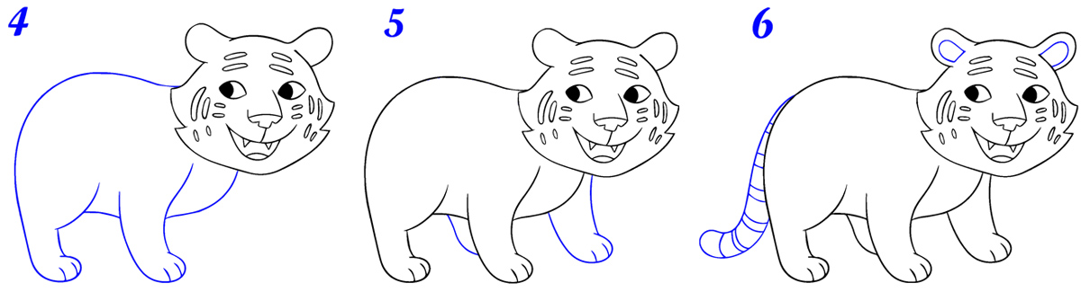 Comment dessiner tigre facile