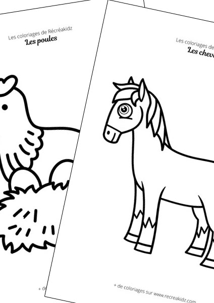 Dessiner animaux de la ferme maternelle