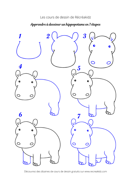 Dessiner un hippopotame