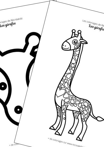 Girafe facile à dessiner maternelle