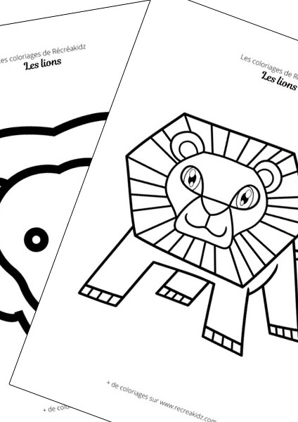 Lion facile à dessiner maternelle