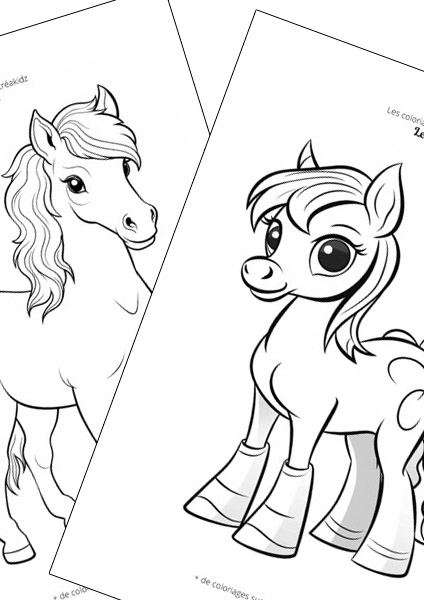 Poney facile à dessiner maternelle