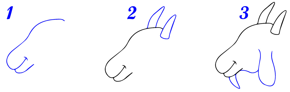 Tête de chèvre dessin facile