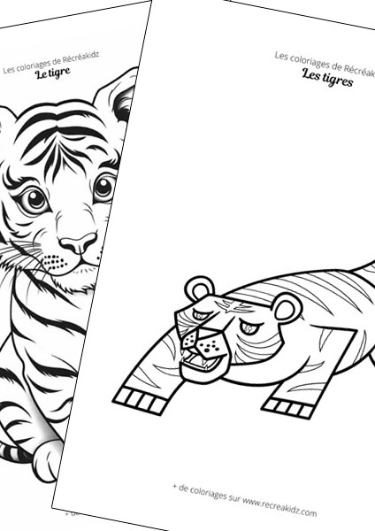 Tigre facile à dessiner maternelle