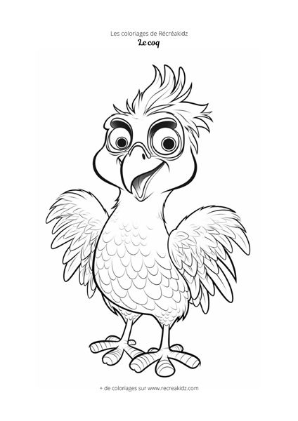 Coloriage bébé coq