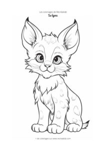 Coloriage bébé lynx