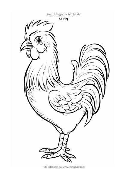 Coloriage coq CP