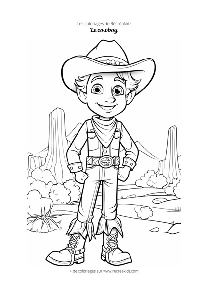 Cowboy Livre de Coloriage pour les Enfants: Cahier de Coloriage