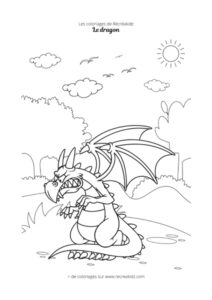 Coloriage dragon furieux