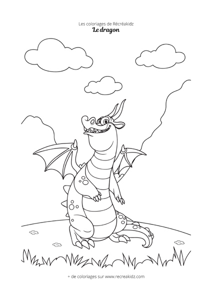 Coloriage dragon rigolo