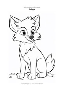 Coloriage loup mignon