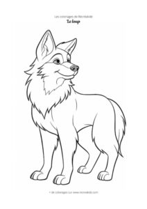 Coloriage loup simple