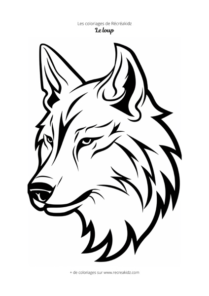 Coloriage tête de loup