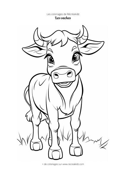 Coloriage vache facile