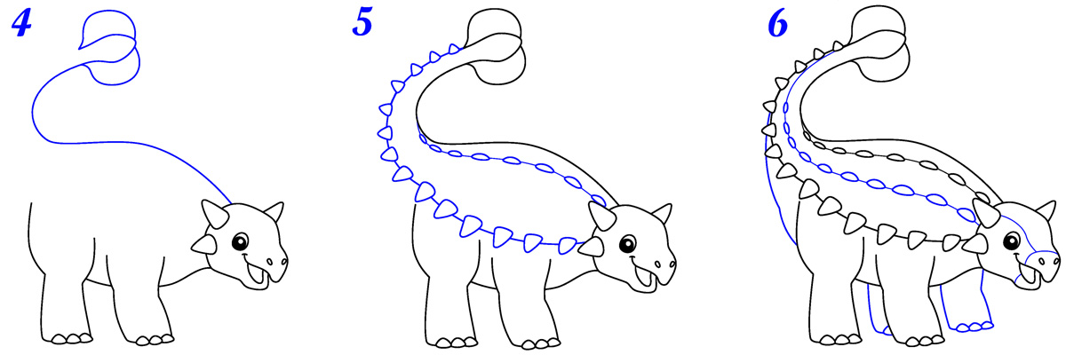 Comment dessiner ankylosaure facile