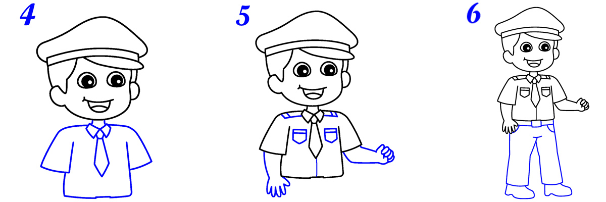 Comment dessiner policier facile