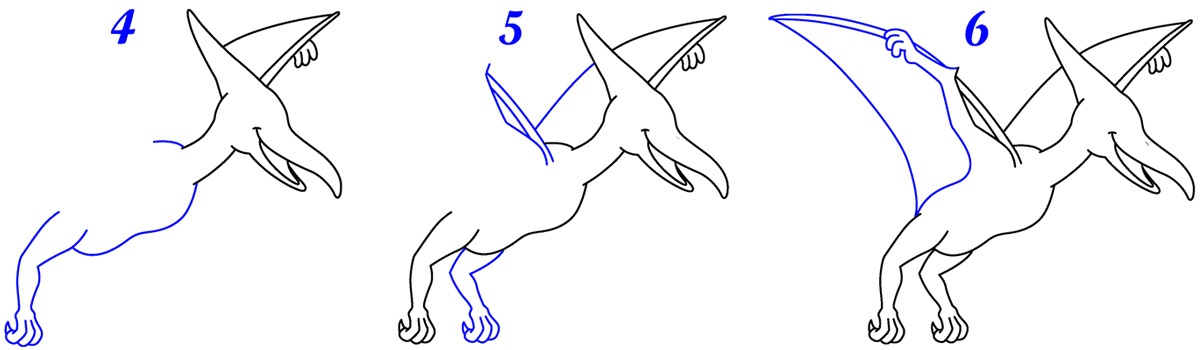 Comment dessiner ptérodactyle facile