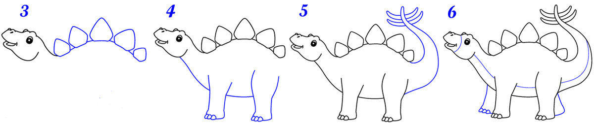 Comment dessiner stégosaure facile