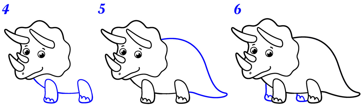 Comment dessiner tricératops facile