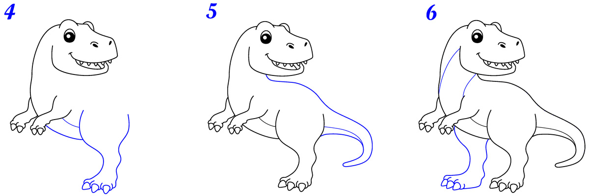 Comment dessiner tyrannosaure facile