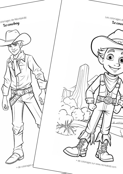 Cowboy facile à dessiner maternelle