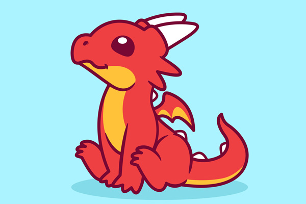 Dessin de dragon à colorier