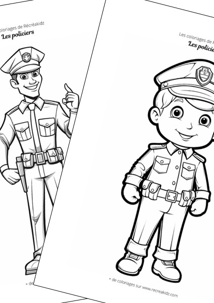 Policier facile à dessiner maternelle