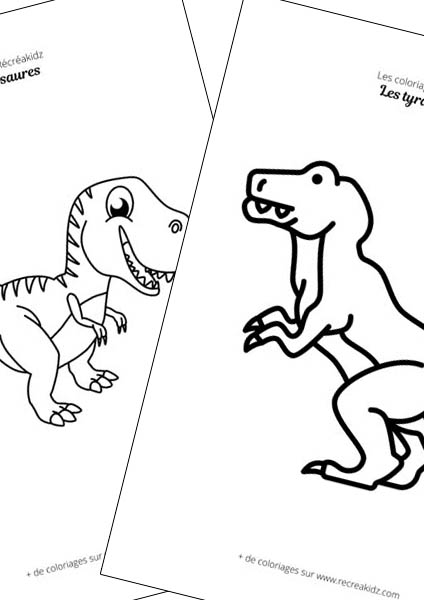 Tyrannosaure facile à dessiner maternelle