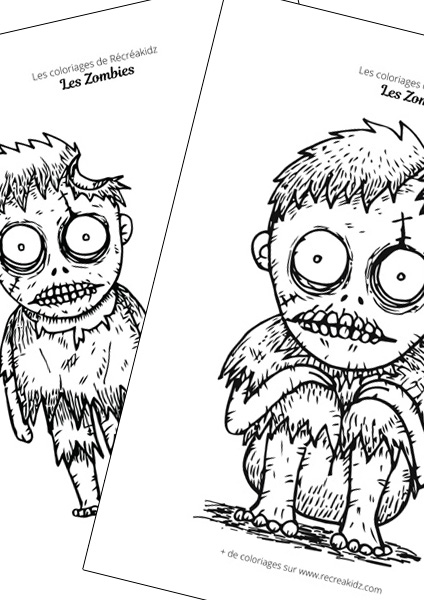 Zombie facile à dessiner maternelle