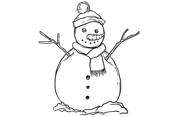 Coloriage bonhomme de neige à imprimer