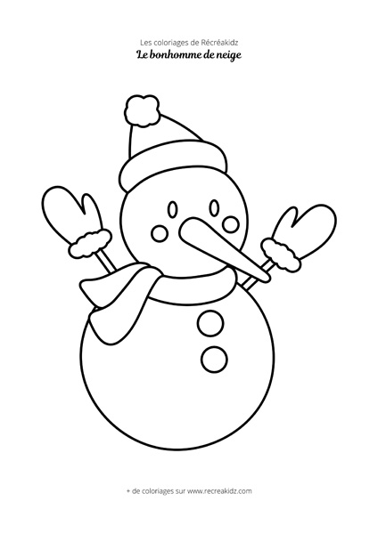 Coloriage bonhomme de neige facile