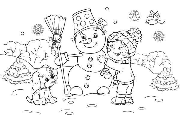 Coloriage bonhomme de neige gratuit