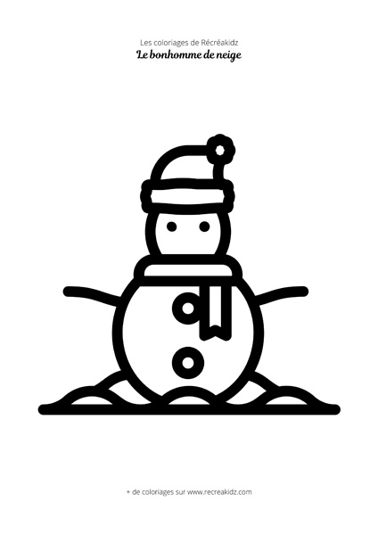 Coloriage bonhomme de neige simple