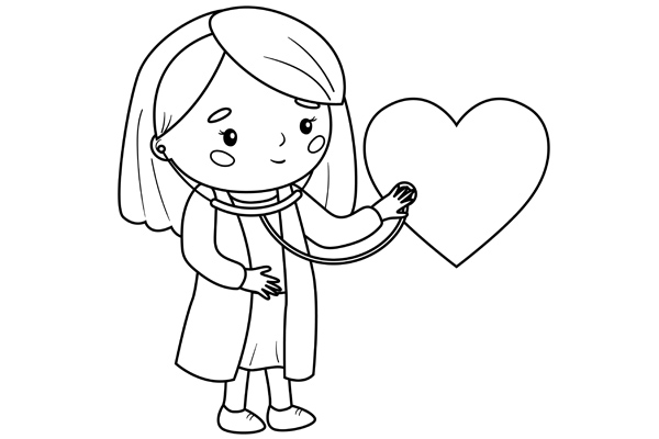 Coloriage docteur médecin gratuit