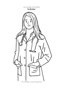 Coloriage femme médecin