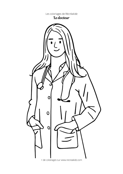 Coloriage femme médecin