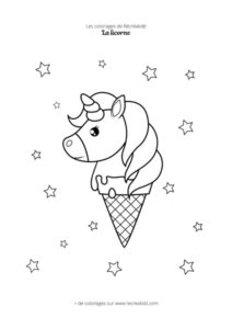 Coloriage glace licorne