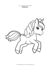 Coloriage licorne simple