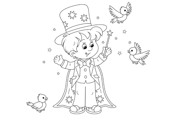 Coloriage magicien à imprimer