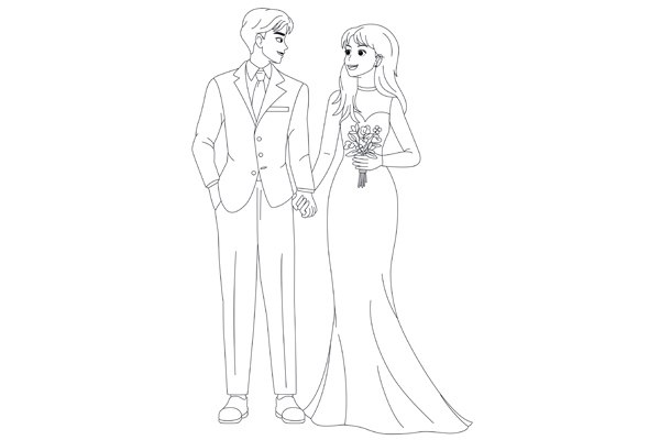 Coloriage mariée gratuit