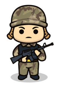 Coloriage militaire soldat