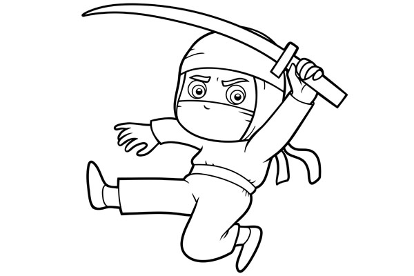 Coloriage ninja à imprimer