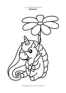 Coloriage pangolin licorne