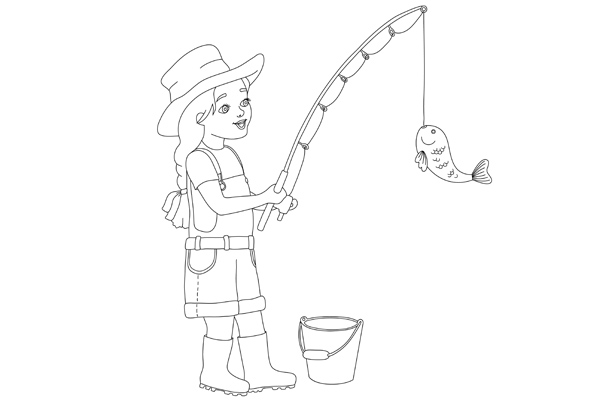 Coloriage pêcheur gratuit