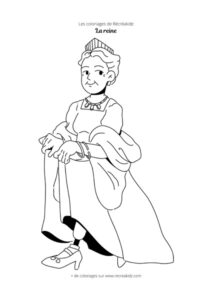 Coloriage reine noir et blanc