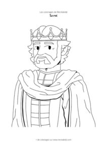Coloriage roi avec couronne