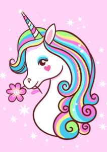 Coloriage tête de licorne