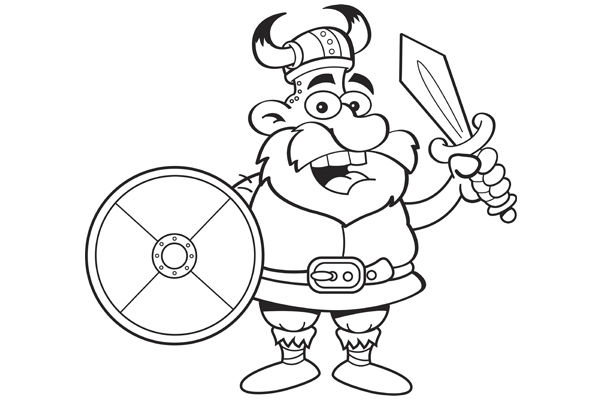 Coloriage viking à imprimer