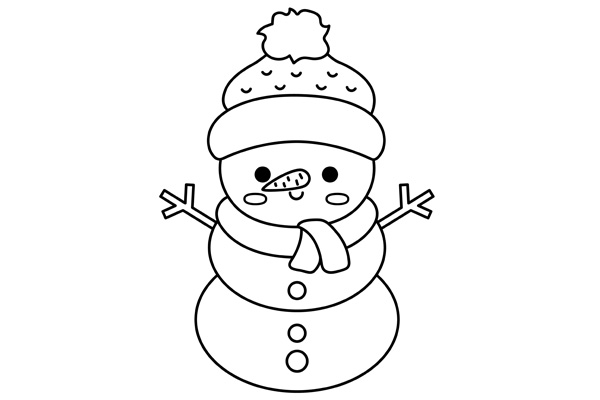 Dessin bonhomme de neige à colorier