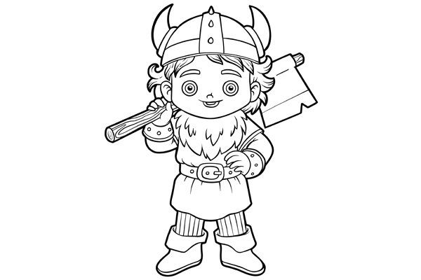 Dessin viking à colorier